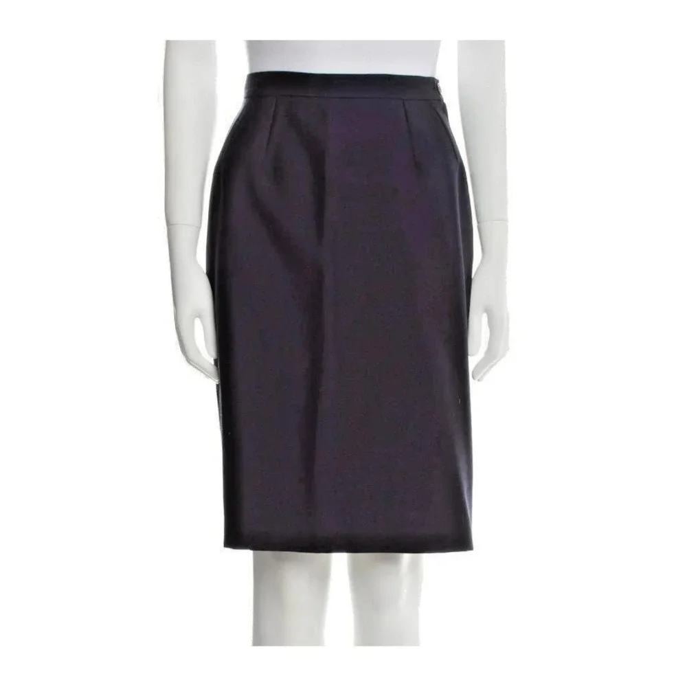 Vintage Celine Paris 1990s Black Pleated Skirt‎ FR 40 US 8 Zip